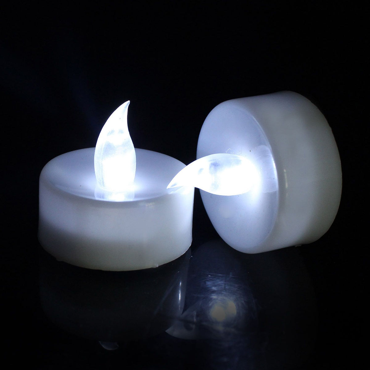 LED Electronic Candle 12 Pack Remote Control Flashing Cold white sanding head