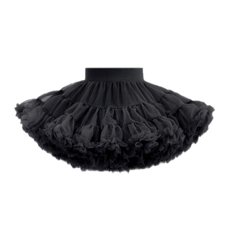 tutuoclock Girls Sweet Princess Nylon Mesh Cake Skirt Black 80cm