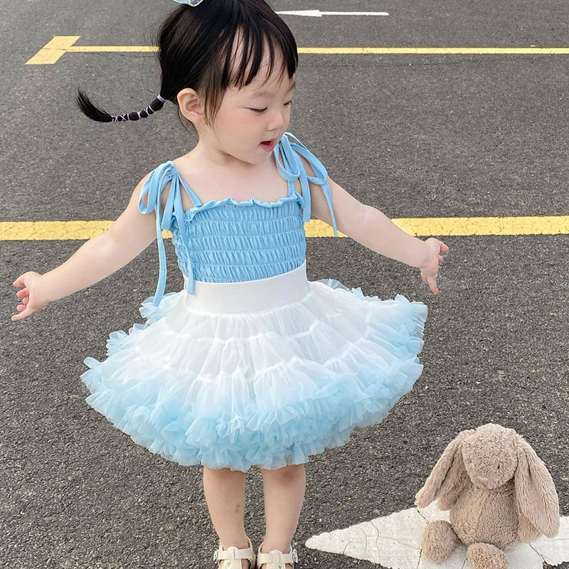 tutuoclock Girls Sweet Princess Nylon Mesh Cake Skirt Black 80cm