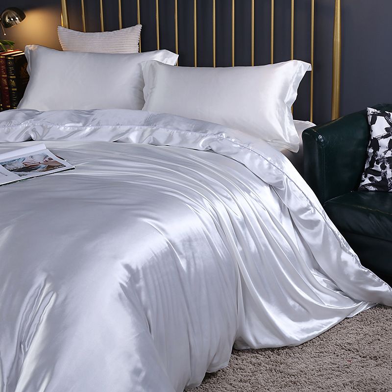 Shurui Silk Four Piece Set 150x200cm 1.5 m bed hat [quilt cover 200x 230cm]