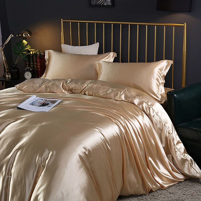 Shurui Silk Four Piece Set 150x200cm 1.5 m bed hat [quilt cover 200x 230cm]