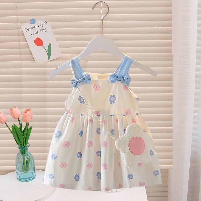 Girls Cotton Princess Dress Floral Summer BDKL Lotus Orange 100cm-XL
