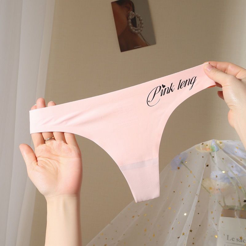 Women Thong Underwear Leng Yans Beauty Ice Silk Nylon Pink 2XL [70.00 kg-80.00 kg]