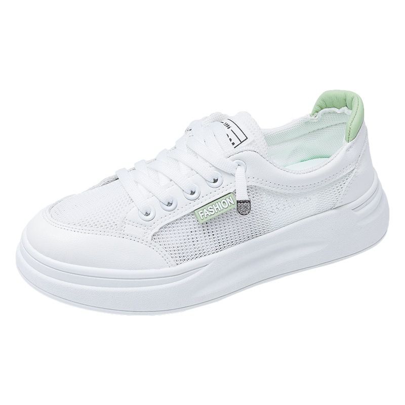 Women Mesh Sneakers Breathable Casual Flat white and black 40