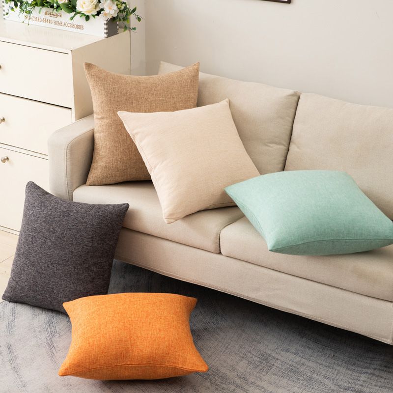 Shengdu Solid Color Polyester Pillow Case 40x40cm Csmm Dark Curry 45*45cm with pillow core