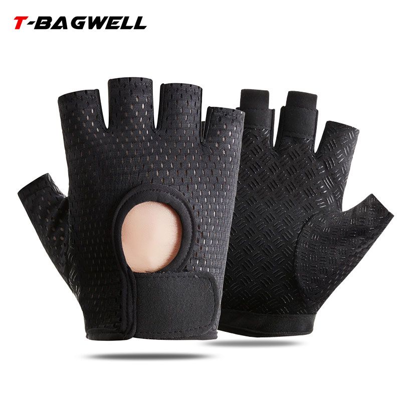 T-BAGWELL Cycling Gloves Half Finger Anti-slip A half-finger black