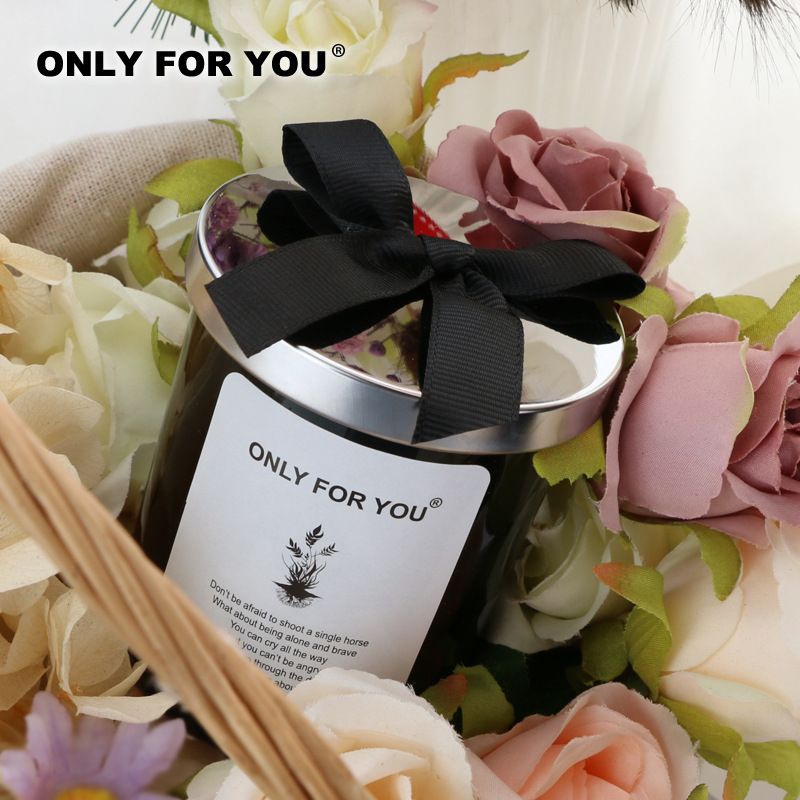 ONLY FOR YOU Scented Candle Soy Wax Bow Cover Transparent-Misty Morning-Bow Silver Cover