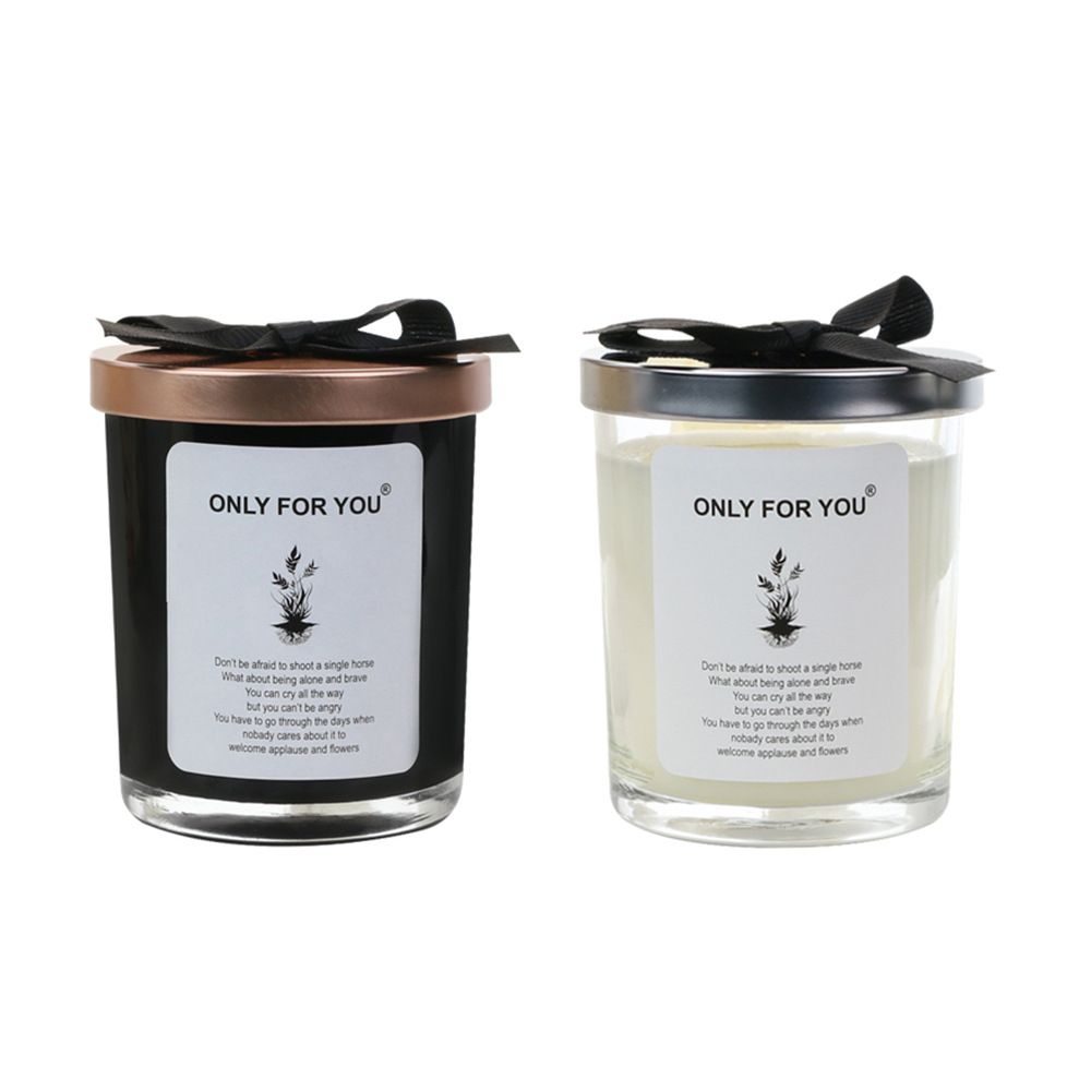 ONLY FOR YOU Scented Candle Soy Wax Bow Cover Transparent-Misty Morning-Bow Silver Cover