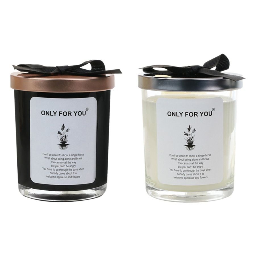 ONLY FOR YOU Scented Candle Soy Wax Bow Cover Bright White-English Pear & Freesia-Bow Rose Gold Cover