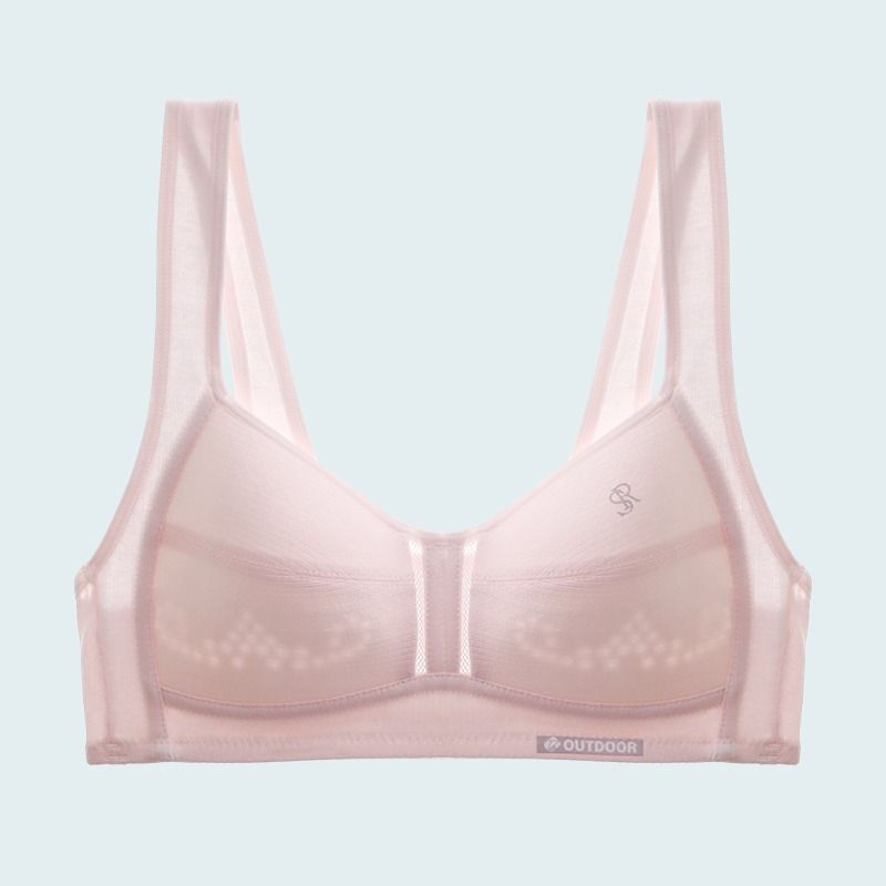 Girls Cotton Bra Full Cup Vest No Wire Powder (single pack) M (Suggested 42.50 kg-50.00 kg