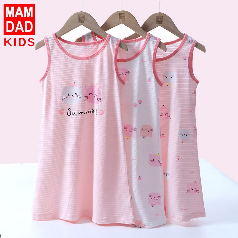 KIDS MAM&DAD Girls Bamboo Cotton Sling Skirt 100% Cotton Pink Cat 150cm