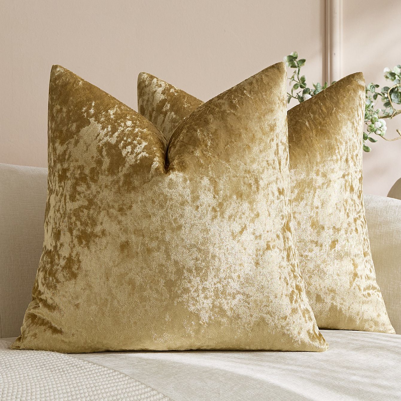 Ice Velvet Pillow Cover Polyester Solid Color 30x50cm Light Pink 55*55cm without pillow core