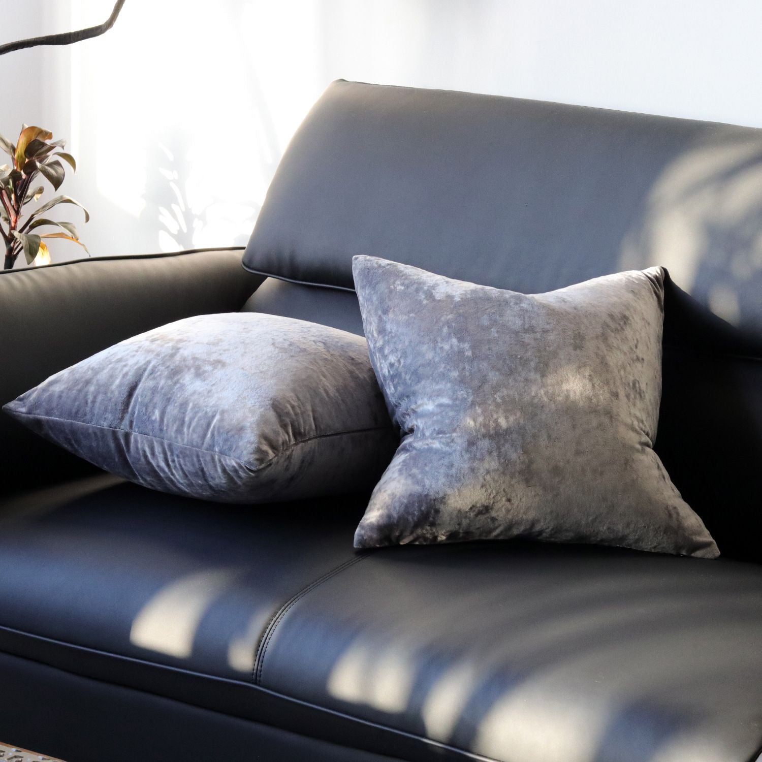 Ice Velvet Pillow Cover Polyester Solid Color 30x50cm Dark Gray 60*60cm without pillow core