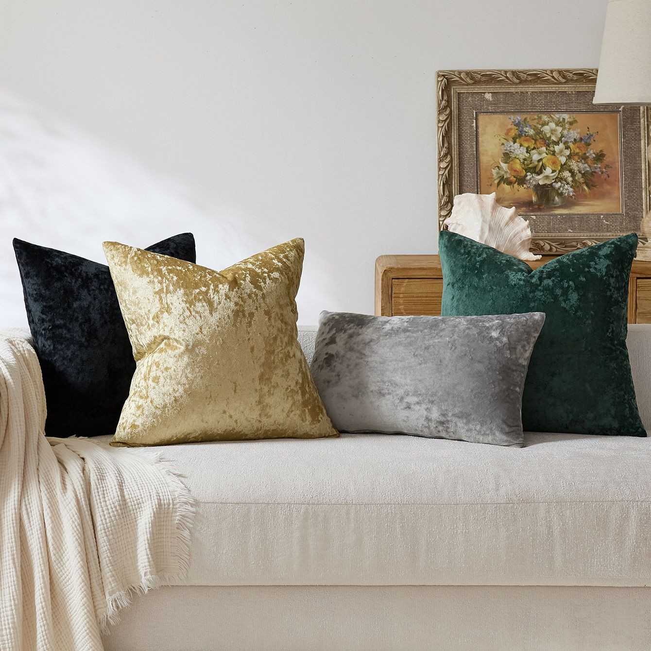 Ice Velvet Pillow Cover Polyester Solid Color 30x50cm Light Pink 60*60cm without pillow core
