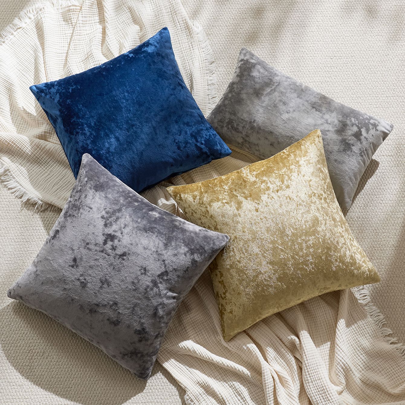 Ice Velvet Pillow Cover Polyester Solid Color 30x50cm Dark Green 45*45cm without pillow core