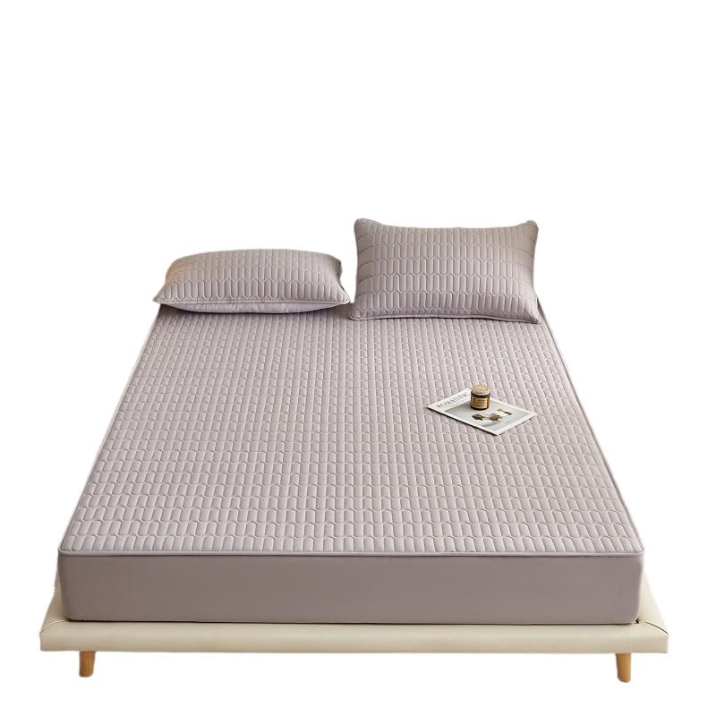 Washed Cotton Quilted Fitted Sheet Diamond 90x200cm