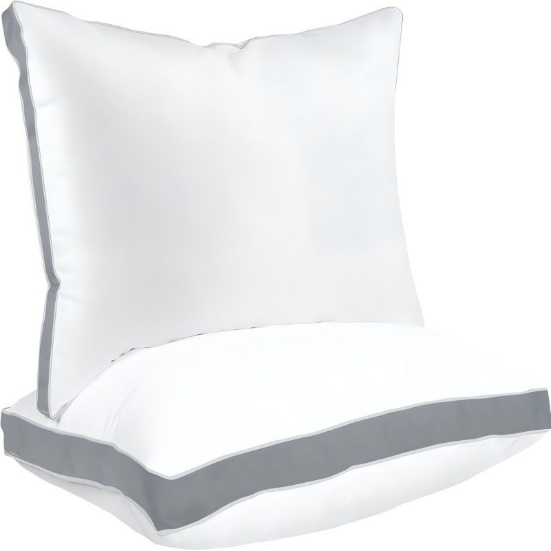 Sleep talk Pillow White Fiber Neck Support Standard Grey Queen(Pack of 4）26×18in，66 × 46cm，295g