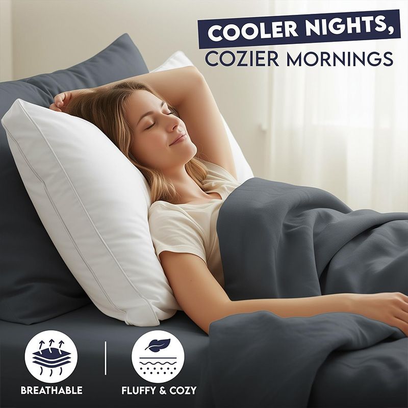 Sleep talk Pillow White Fiber Neck Support Standard Grey King (Pack of 4)36×18in，91×46cm，6940 g