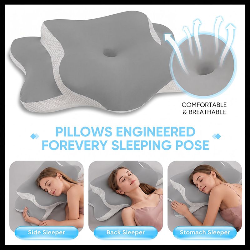 Dream Nest Butterfly Memory Foam Pillow Rose Pink