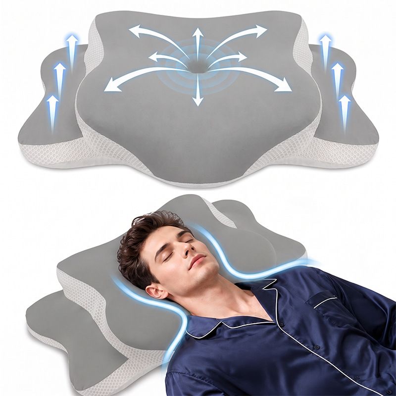 Dream Nest Butterfly Memory Foam Pillow Azure