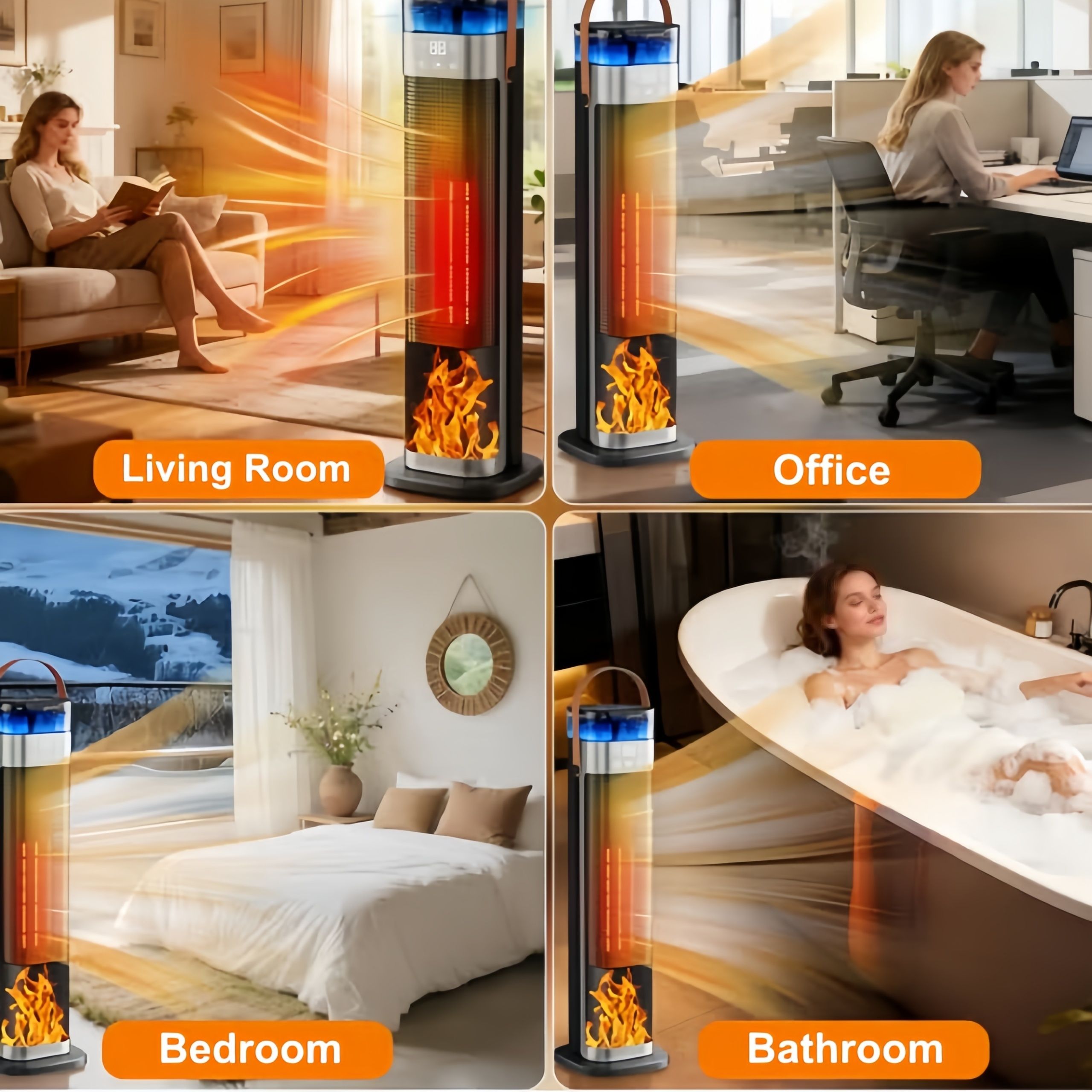 Tower Space Heater with Humidifier
