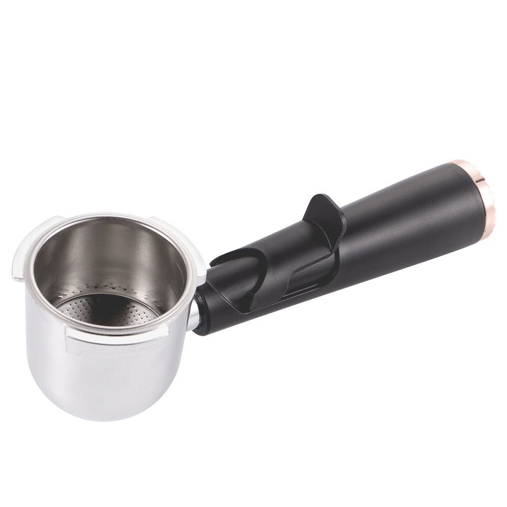 Compact Semi-Automatic Espresso Coffee Machine with Milk Frother Wand, 5Bar Pressure Extraction System, Ideal for Home Kitchen and Small Office Use, Crafted with Stainless Steel and ABS Body in Sleek Dark Gray with Rose Gold Accents (Black)