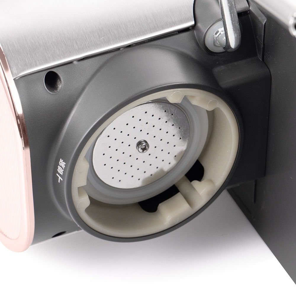 Compact Semi-Automatic Espresso Coffee Machine with Milk Frother Wand, 5Bar Pressure Extraction System, Ideal for Home Kitchen and Small Office Use, Crafted with Stainless Steel and ABS Body in Sleek Dark Gray with Rose Gold Accents (Black)