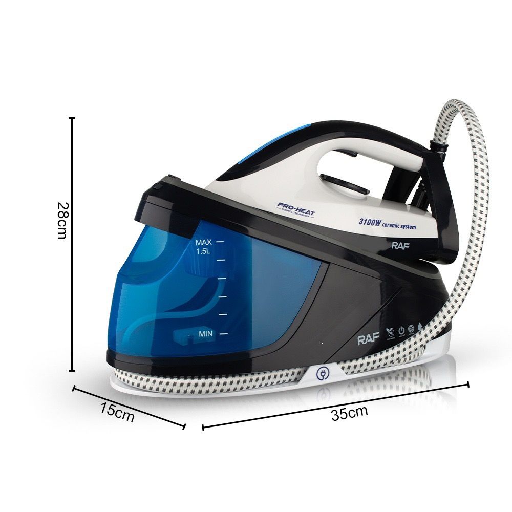 Professional Steam Iron with 1.5L Detachable Water Tank, Ceramic Soleplate, and Auto Shut-Off – Ideal for Home Garment Care, Curtain Smoothing, and Light Commercial Use (Blue)