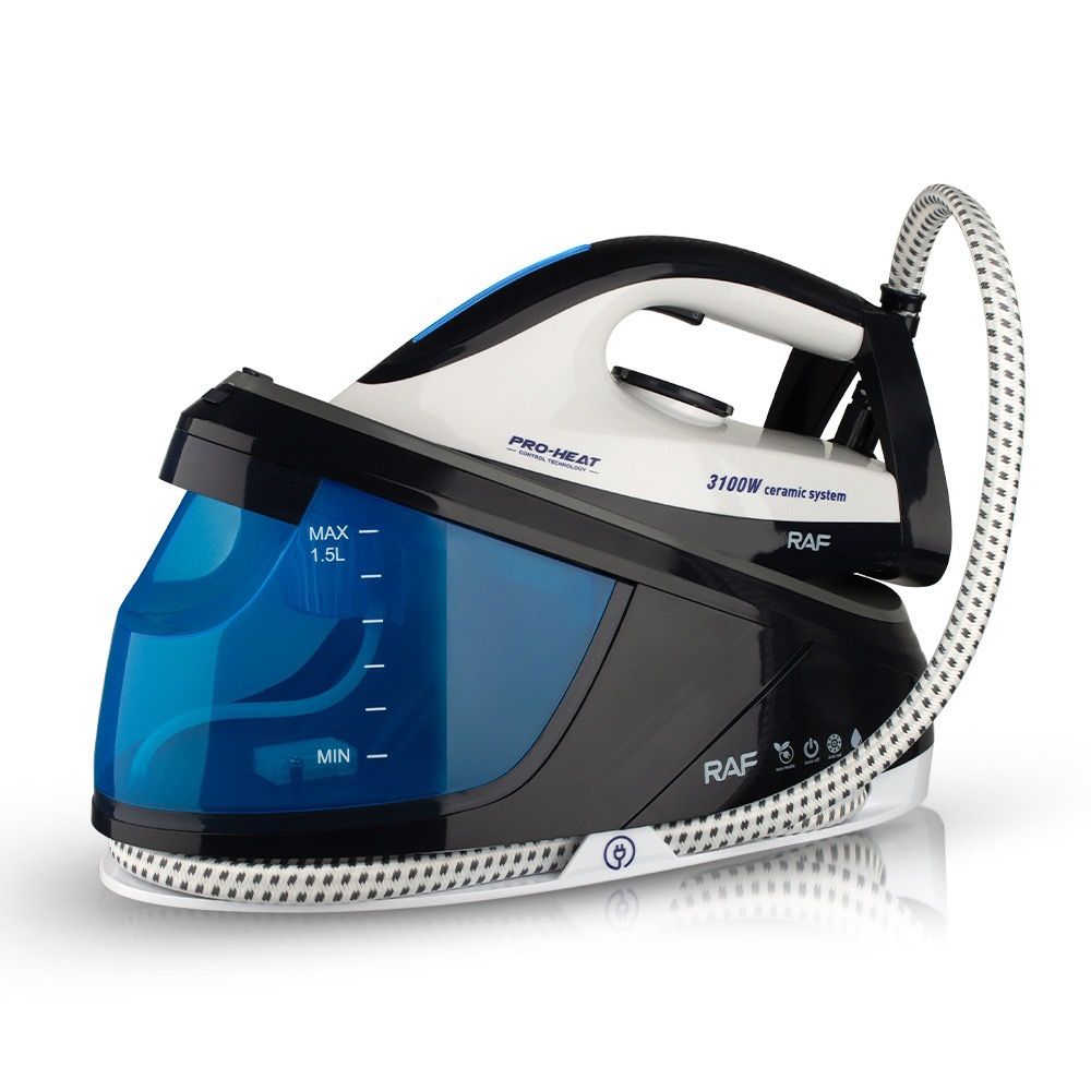Professional Steam Iron with 1.5L Detachable Water Tank, Ceramic Soleplate, and Auto Shut-Off – Ideal for Home Garment Care, Curtain Smoothing, and Light Commercial Use (Blue)