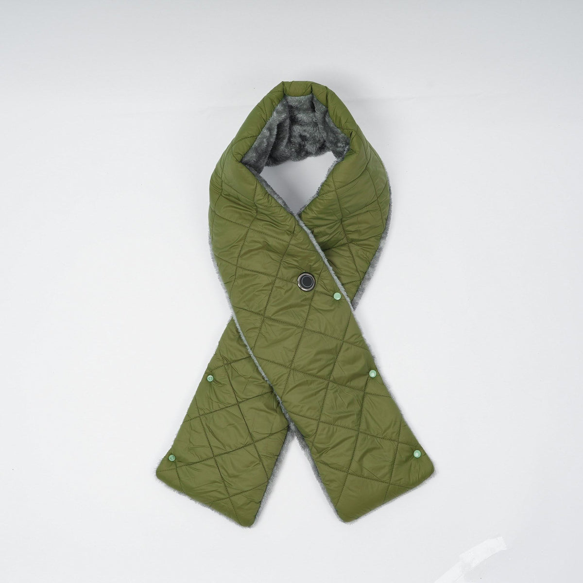 Stay Warm Anywhere with This USB-Powered Heated Scarf, Featuring Five Adjustable Heat Levels, Plush Fleece Lining, and a Versatile Snap-Button Design That Transforms into a Shawl or Wrap for Ultimate Cold-Weather Comfort (Grey, Long)