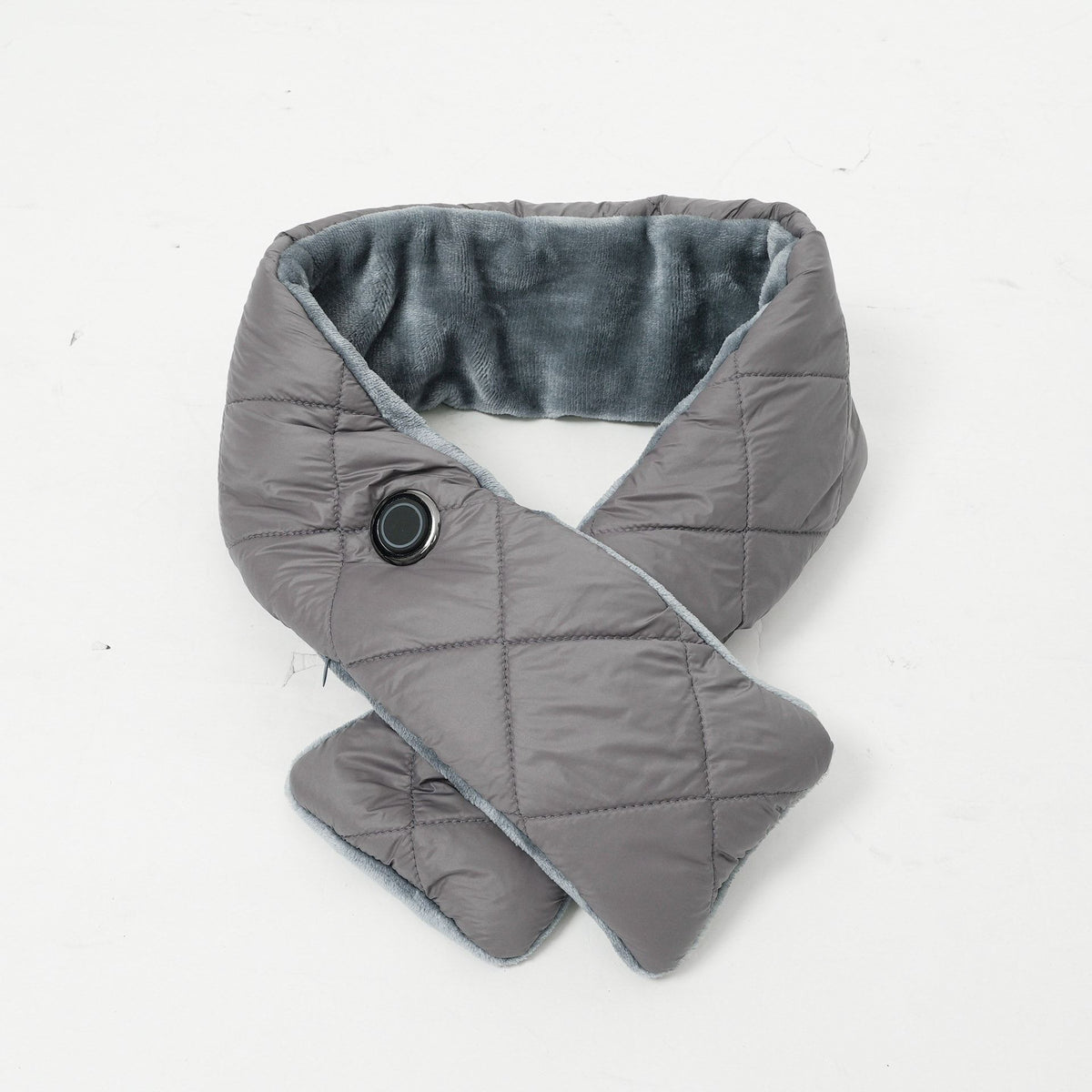 Stay Warm Anywhere with This USB-Powered Heated Scarf, Featuring Five Adjustable Heat Levels, Plush Fleece Lining, and a Versatile Snap-Button Design That Transforms into a Shawl or Wrap for Ultimate Cold-Weather Comfort (Grey, Long)