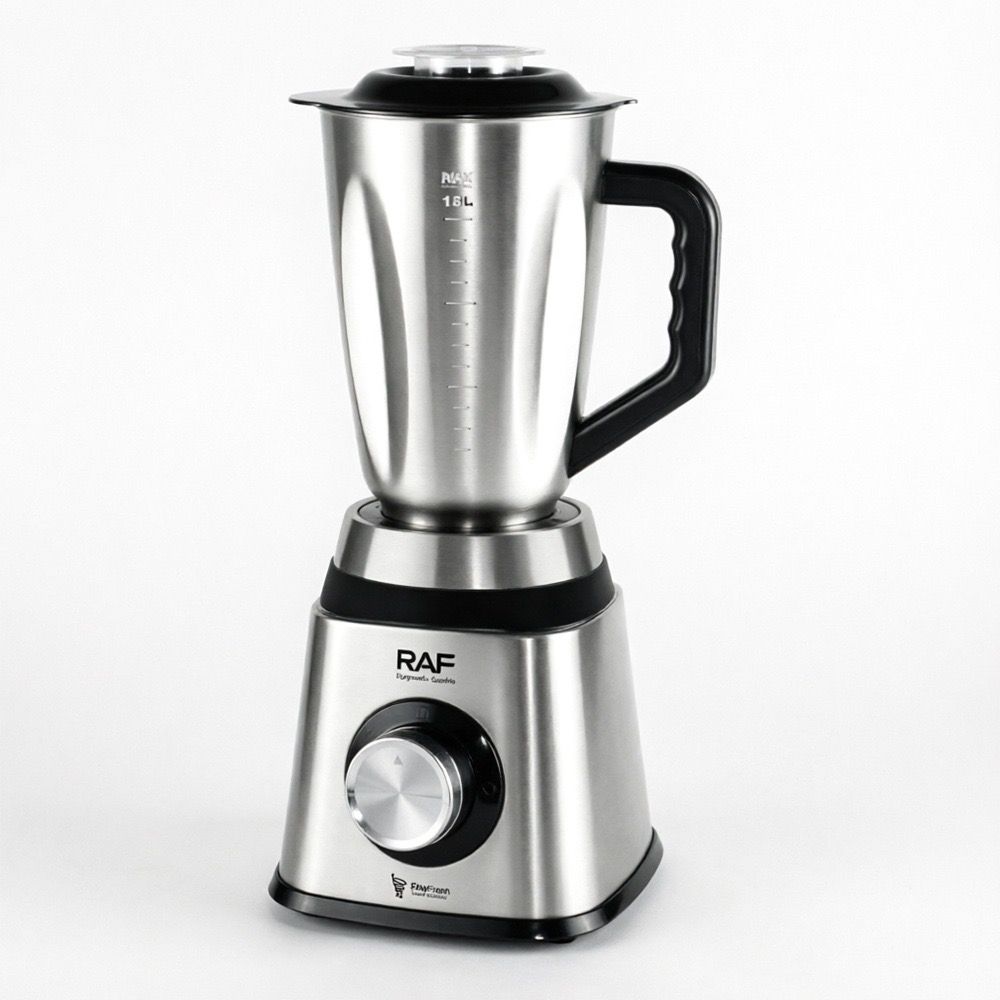2-in-1 Electric Blender and Grinder with Stainless Steel Body, 1.5L Mixing Pitcher and Detachable Glass Mill for Juices, Smoothies, Coffee Beans, and Dry Ingredients – Compact Countertop Design with Ergonomic Handle for Everyday Home Kitchen Use (Silver)