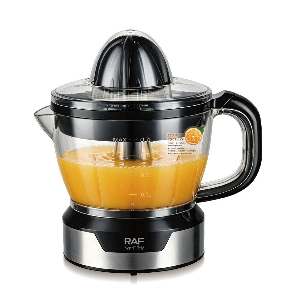 Electric Citrus Juicer with 700ml Capacity, Effortless Orange and Lemon Squeezing, Compact Countertop Design with Pour Spout and Handle for Fresh Homemade Juice in Any Kitchen (Transparent)