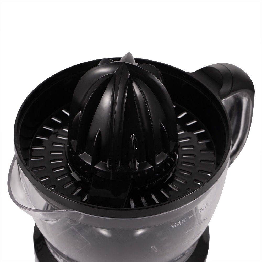 Electric Citrus Juicer with 700ml Capacity, Effortless Orange and Lemon Squeezing, Compact Countertop Design with Pour Spout and Handle for Fresh Homemade Juice in Any Kitchen (Transparent)