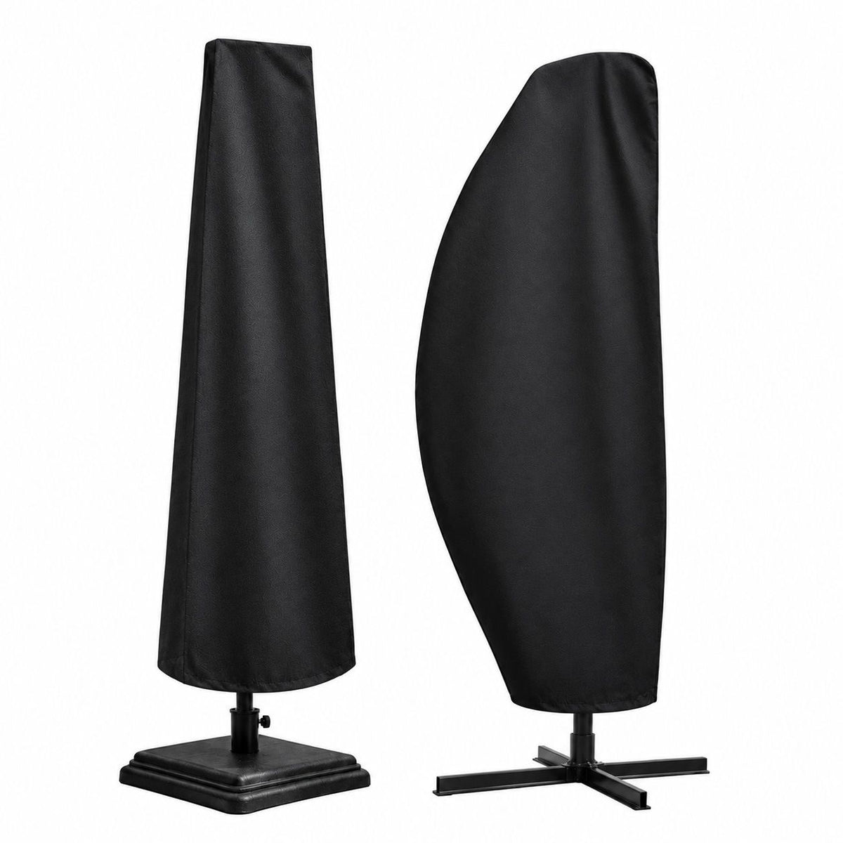 210D Oxford Waterproof Patio Parasol Cover for Straight and Cantilever Banana Umbrellas, Weatherproof Outdoor Garden Umbrella Protective Cover for Yard and Poolside Use (Straight Parasol(Black), S)