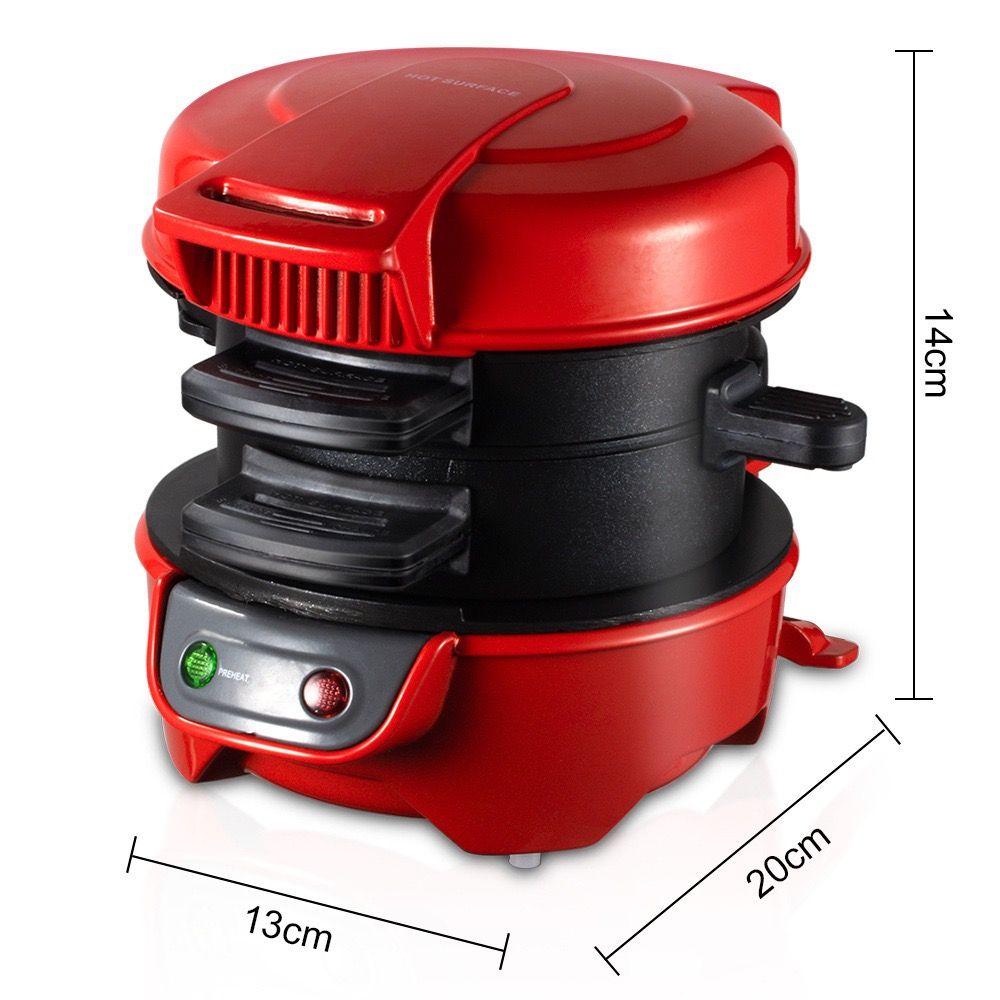 Electric Burger & Sandwich Maker for Home, Non-Stick Dual Heating Plates, Quick Breakfast Grill for Ham, Egg, and Toast, Compact Lightweight Design for Easy Everyday Meals (Black)
