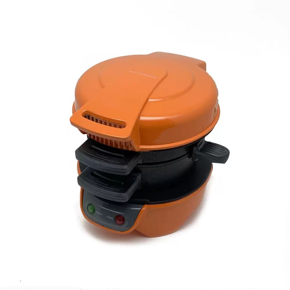 Electric Burger & Sandwich Maker for Home, Non-Stick Dual Heating Plates, Quick Breakfast Grill for Ham, Egg, and Toast, Compact Lightweight Design for Easy Everyday Meals (Black)