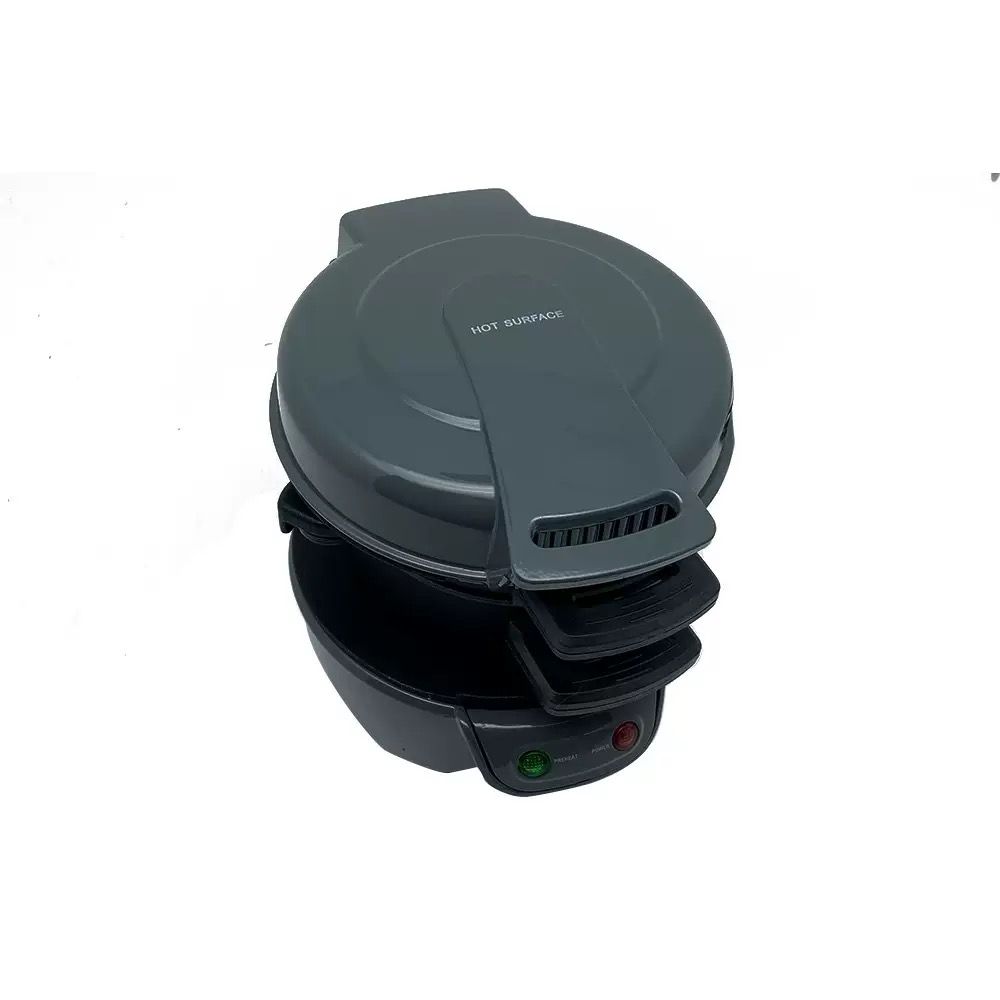 Electric Burger & Sandwich Maker for Home, Non-Stick Dual Heating Plates, Quick Breakfast Grill for Ham, Egg, and Toast, Compact Lightweight Design for Easy Everyday Meals (Black)