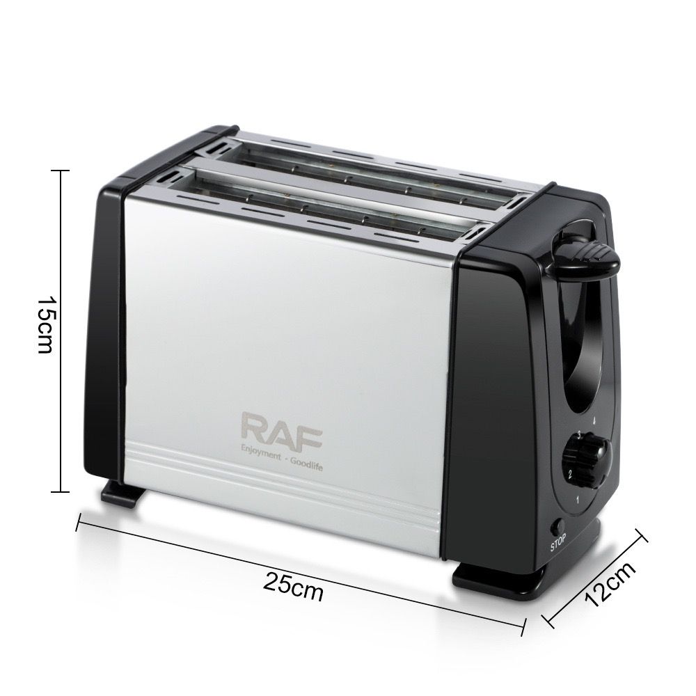 RAF R.262 Dual-Slot Toaster with Stainless Steel Finish, Adjustable Browning Control, and Dual-Sided Heating for Effortless Breakfast Toast and Sandwich Prep at Home (Silver)