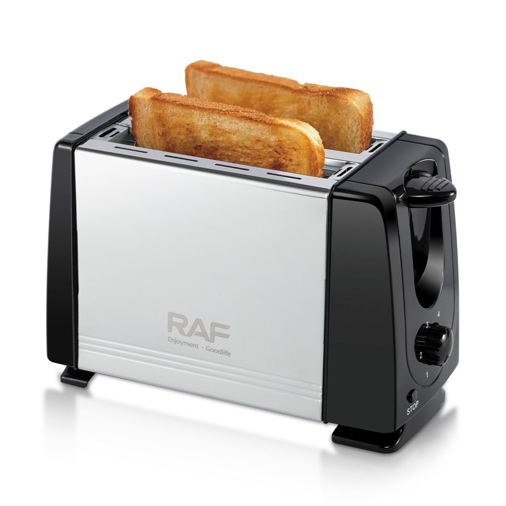 RAF R.262 Dual-Slot Toaster with Stainless Steel Finish, Adjustable Browning Control, and Dual-Sided Heating for Effortless Breakfast Toast and Sandwich Prep at Home (Silver)