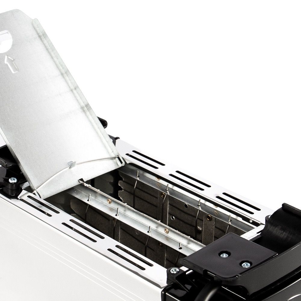 RAF R.262 Dual-Slot Toaster with Stainless Steel Finish, Adjustable Browning Control, and Dual-Sided Heating for Effortless Breakfast Toast and Sandwich Prep at Home (Silver)