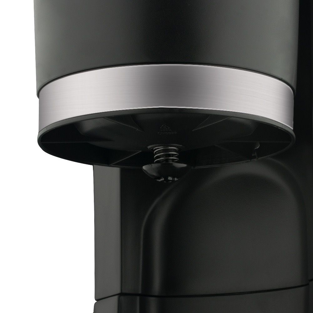 Automatic Drip Coffee Maker with Glass Carafe, Compact 1.2L Capacity, Anti-Drip System, Easy-Clean Design for Home, Office, or Small Kitchen Use, Black Stainless Steel Trim (Black)