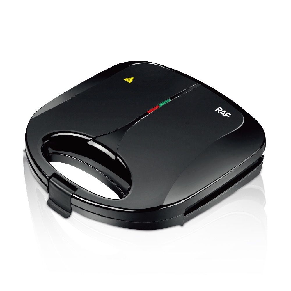 Compact Dual-Sided Sandwich Maker with Non-Stick Plates for Quick Homemade Hot Pressed Toast, Featuring a Portable Latch and Space-Saving Design for Everyday Kitchen Use (Black)