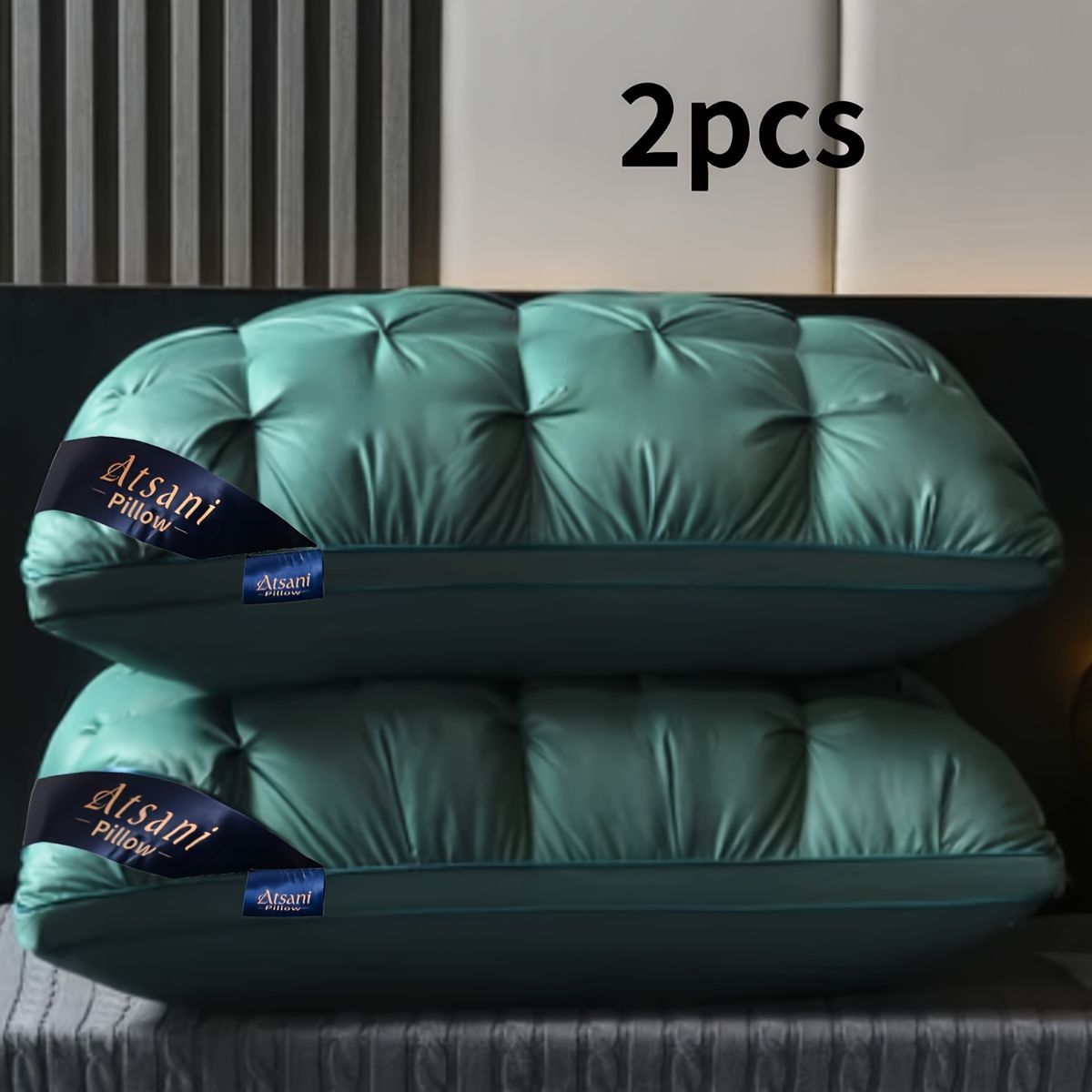 Five-Star Hotel Pillows Ultra-Fine Fiber Pillows Plush Pillows Pink Pillows - White - Size L