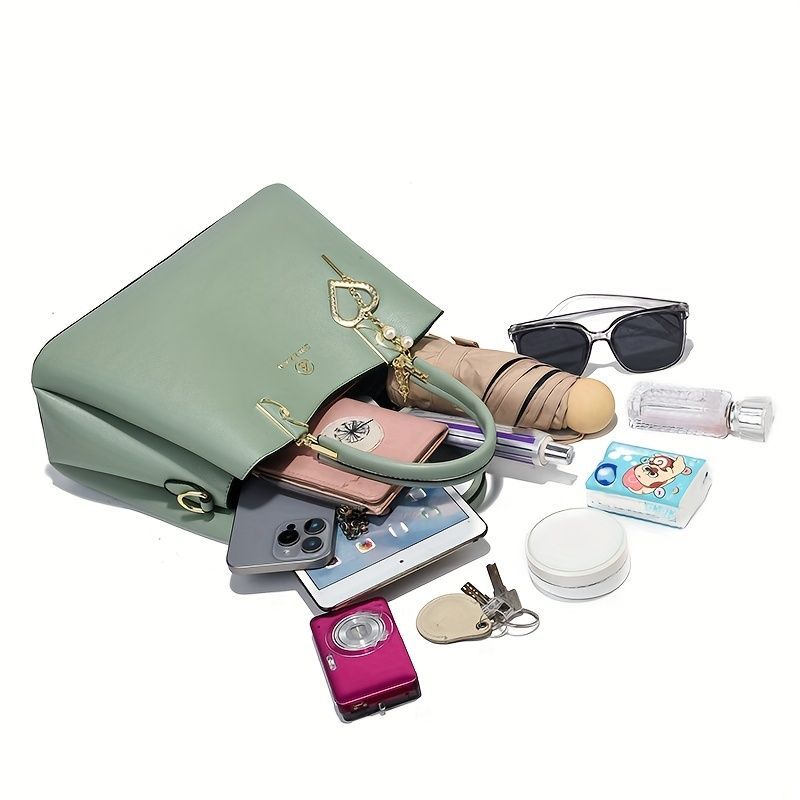 Single-Shoulder Handbag Cross-Body Handbag Pink Handbag Stylish Handbag Travel - Green - Size 27-13-19