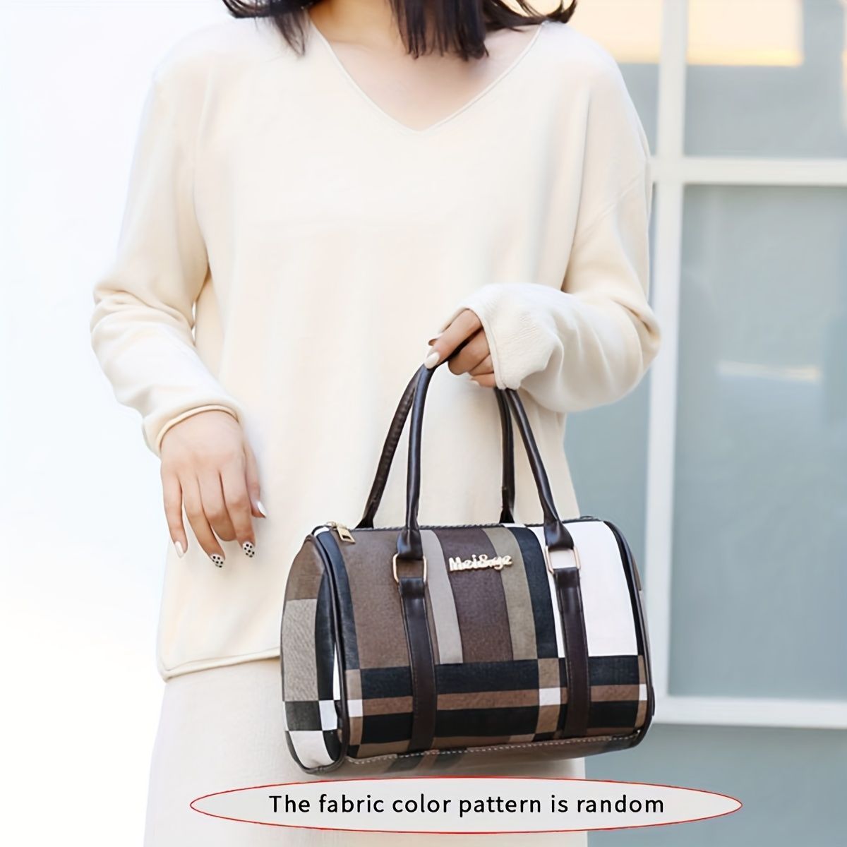 Women'S Bag Set Six Piece Bag Set Checkered Bag Large Capacity Bag Korean Style - Red - Size 30-27-13