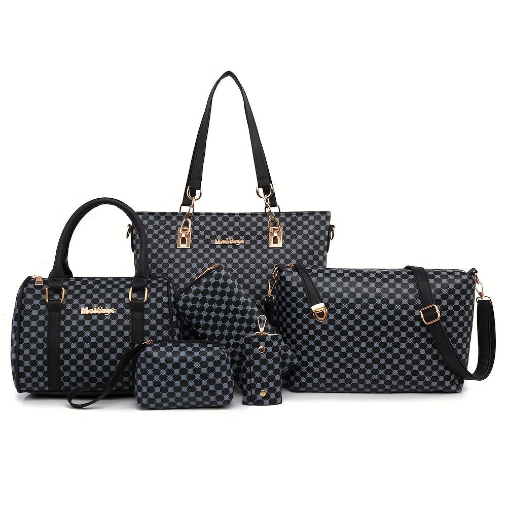 Women'S Handbag Set Large Capacity Tote Bag Shoulder Bag For Women Crossbody - Brown - Size 35-13-28