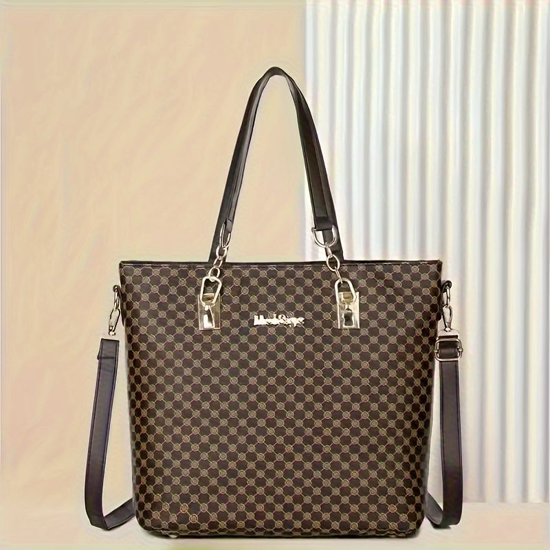 Women'S Handbag Set Large Capacity Tote Bag Shoulder Bag For Women Crossbody - Brown - Size 35-13-28