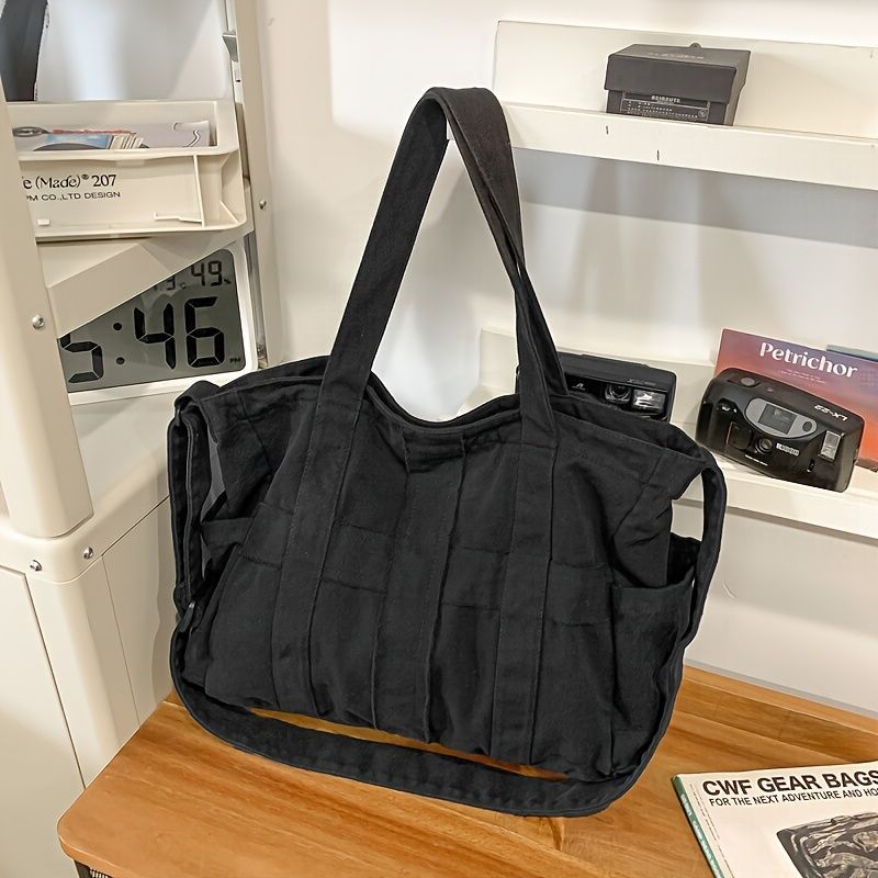 Unisex Bag Cross-Body Bag Shoulder Bag Tote Bag Large Capacity Bag Student Bag - Brown - Size 38-14.5-32