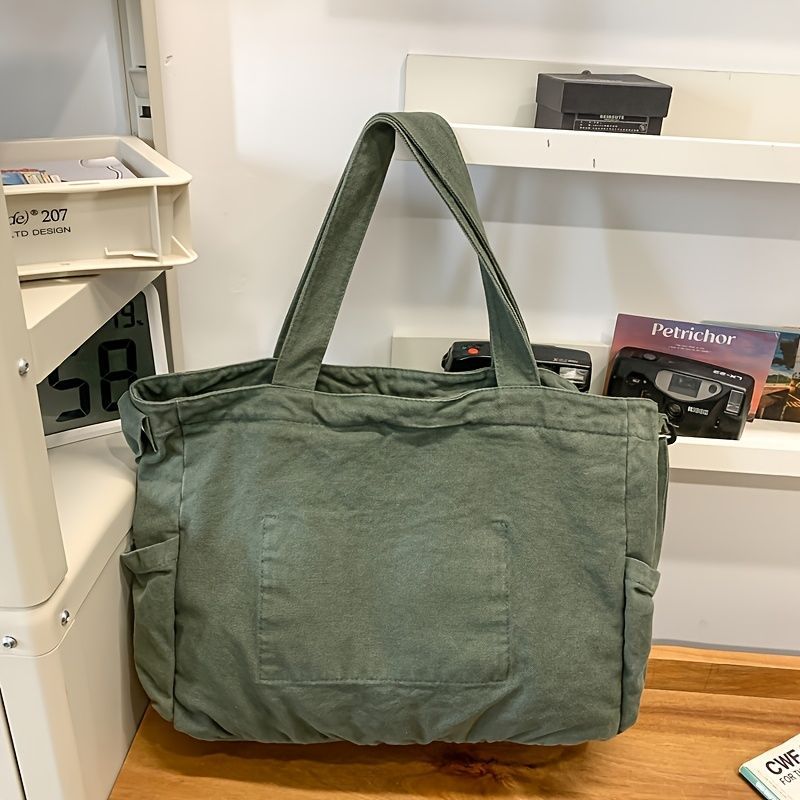 Unisex Bag Cross-Body Bag Shoulder Bag Tote Bag Large Capacity Bag Student Bag - Green - Size 38-14.5-32